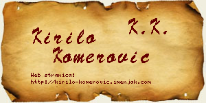 Kirilo Komerović vizit kartica